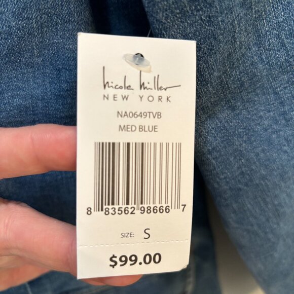 NWT Women's Nicole Miller Denim Blazer Jacket Size Small - Picture 3 of 8